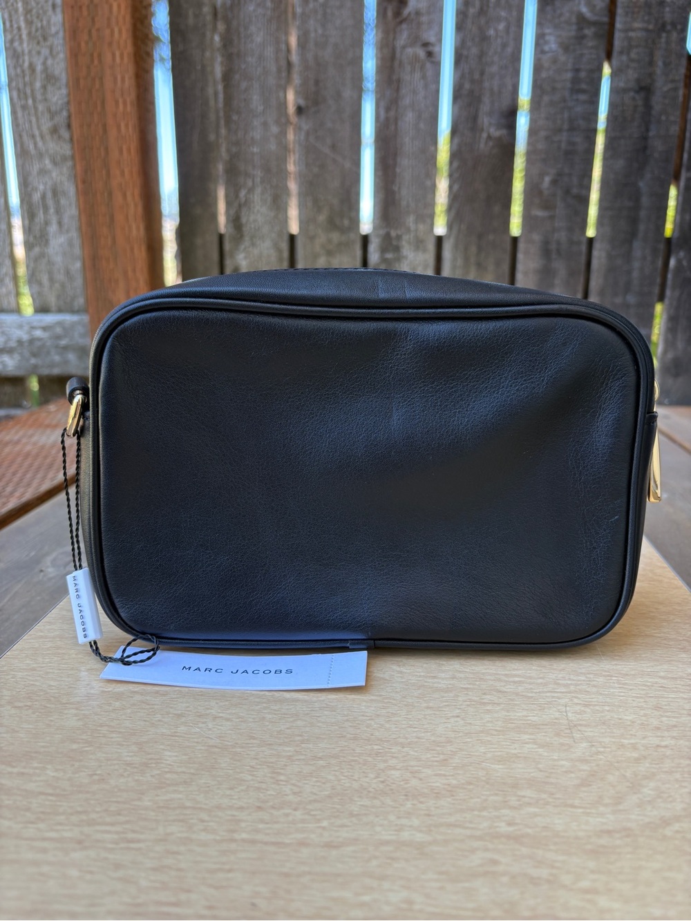 Marc Jacobs Flash Leather Bag In Black/Gold Spellout NWT (Missing Strap) - Picture 2 of 16